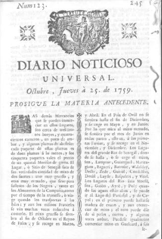 'Diario noticioso, curioso, erudito y comercial público y económico' - Número 120 - 1759 octubre 25