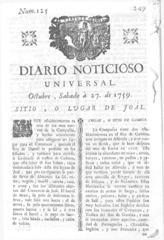 'Diario noticioso, curioso, erudito y comercial público y económico' - Número 120 - 1759 octubre 27