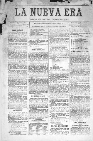 'La Nueva era' - Año 12 Número 4017 - 1894 noviembre 4