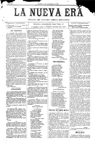 'La Nueva era' - Año 12 Número 4026 - 1894 noviembre 13