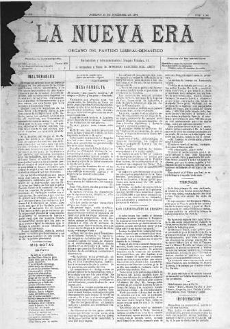 'La Nueva era' - Año 12 Número 4066 - 1894 diciembre 23