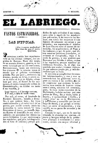 'El Labriego.' - Número 1 - 1840