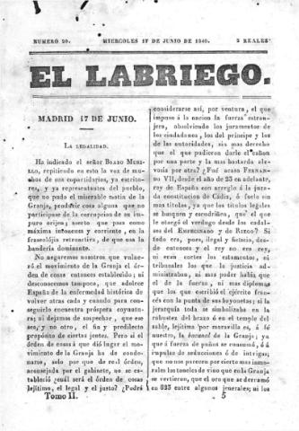'El Labriego.' - Número 20 - 17 junio 1840