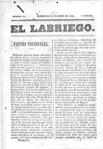 'El Labriego.' - Número 22 - 24 junio 1840