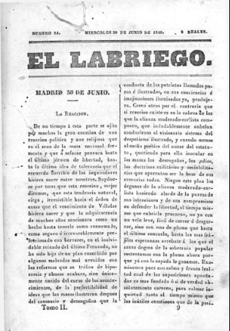 'El Labriego.' - Número 24 - 30 junio 1840