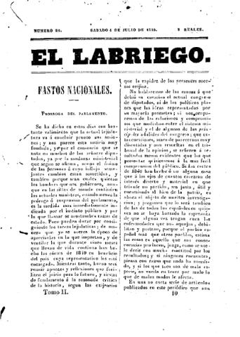 'El Labriego.' - Número 25 - 4 julio 1840