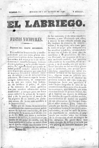 'El Labriego.' - Número 34 - 5 agosto 1840