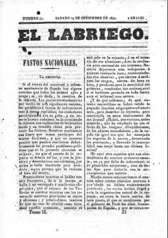 'El Labriego.' - Número 47 - 19 septiembre 1840