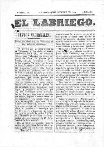 'El Labriego.' - Número 51 - 7 octubre 1840