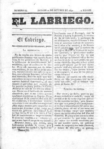 'El Labriego.' - Número 52 - 10 octubre 1840