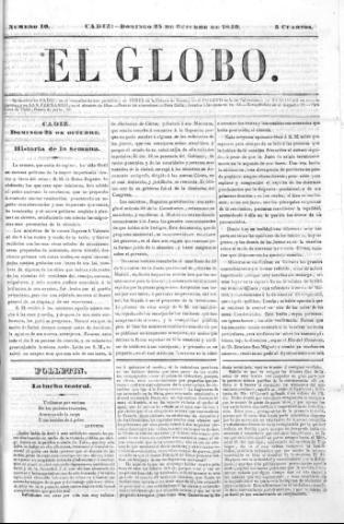 'El Globo' - Número 10 - 1840 octubre 25