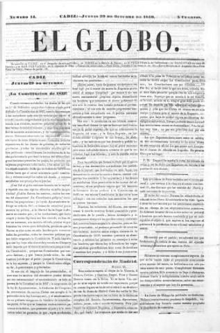 'El Globo' - Número 14 - 1840 octubre 29