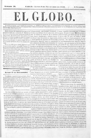 'El Globo' - Número 18 - 1840 noviembre 2