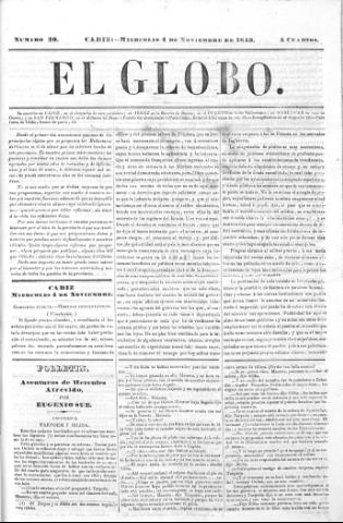 'El Globo' - Número 20 - 1840 noviembre 4