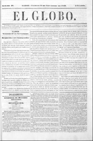 'El Globo' - Número 29 - 1840 noviembre 13