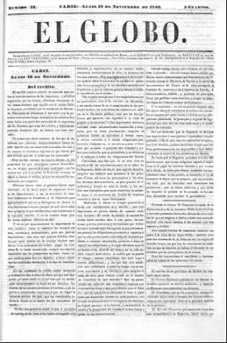 'El Globo' - Número 32 - 1840 noviembre 16