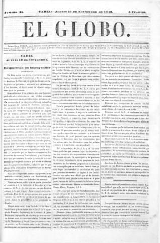 'El Globo' - Número 35 - 1840 noviembre 19