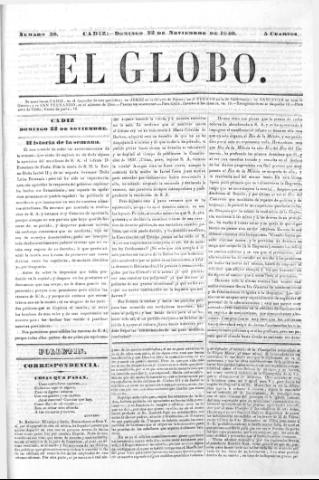 'El Globo' - Número 38 - 1840 noviembre 22