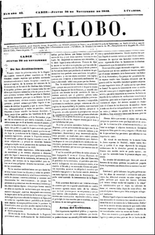 'El Globo' - Número 42 - 1840 noviembre 26