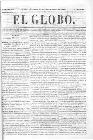 'El Globo' - Número 43 - 1840 noviembre 27