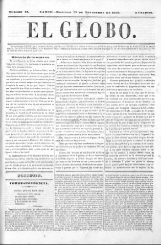 'El Globo' - Número 45 - 1840 noviembre 29