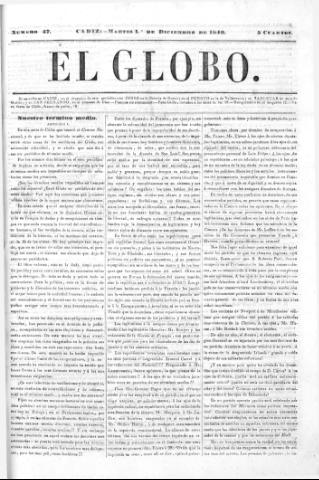 'El Globo' - Número 47 - 1840 diciembre 1