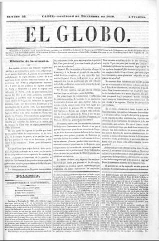 'El Globo' - Número 52 - 1840 diciembre 6