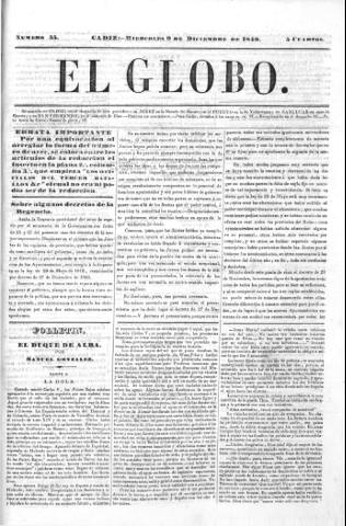 'El Globo' - Número 55 - 1840 diciembre 9