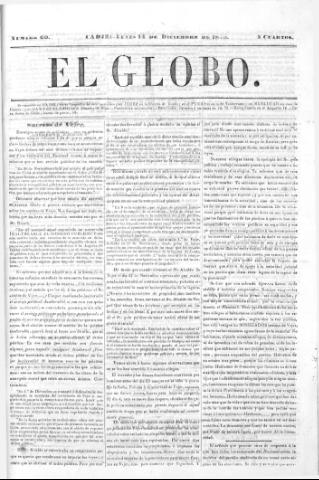 'El Globo' - Número 60 - 1840 diciembre 14
