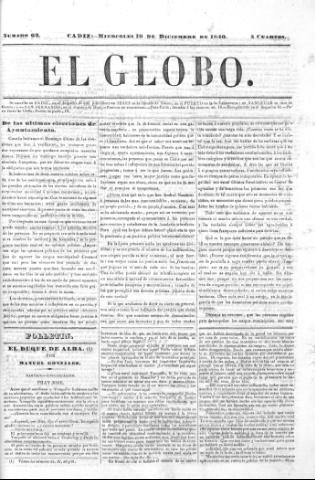 'El Globo' - Número 62 - 1840 diciembre 16
