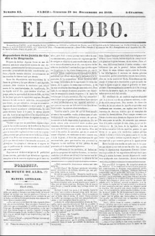 'El Globo' - Número 64 - 1840 diciembre 18