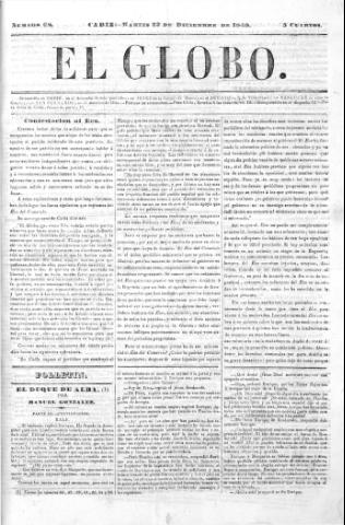 'El Globo' - Número 68 - 1840 diciembre 22