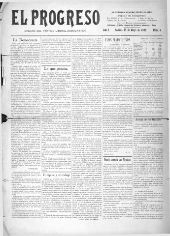 'El Progreso' - Año 1 Número 4 - 1905 mayo 27