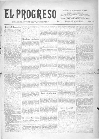 'El Progreso' - Año 1 Número 10 - 1905 julio 12