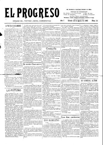 'El Progreso' - Año 1 Número 12 - 1905 agosto 12