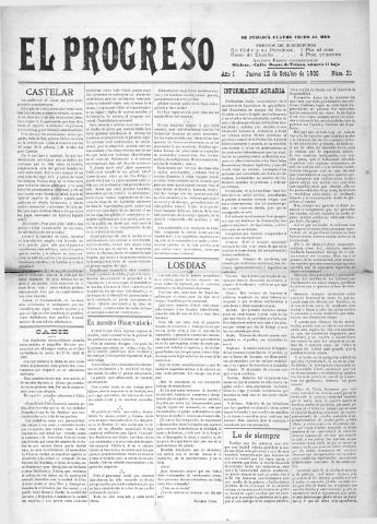 'El Progreso' - Año 1 Número 21 - 1905 octubre 12