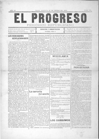 'El Progreso' - Año 3 Número 279 - 1909 enero 31