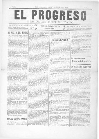 'El Progreso' - Año 3 Número 282 - 1909 febrero 28