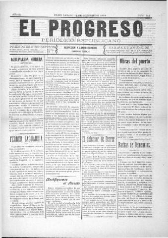 'El Progreso' - Año 3 Número 316 - 1909 octubre 16