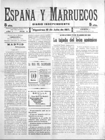 'España y Marruecos  : diario independiente' - Año 1 Número 9 - 1917 julio 10