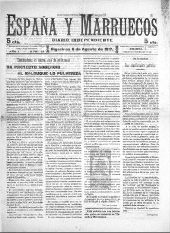 'España y Marruecos  : diario independiente' - Año 1 Número 32 - 1917 agosto 6