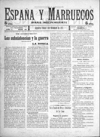 'España y Marruecos  : diario independiente' - Año 1 Número 94 - 1917 noviembre 1