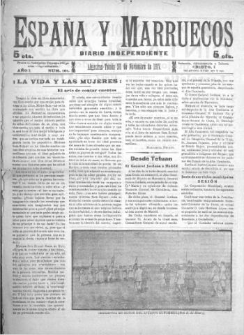 'España y Marruecos  : diario independiente' - Año 1 Número 101 - 1917 noviembre 20