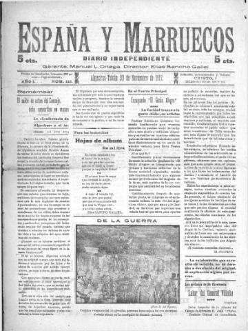 'España y Marruecos  : diario independiente' - Año 1 Número 110 - 1917 noviembre 30