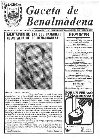 'Gaceta de Benalmádena' - Número 0 - 1984 agosto 1