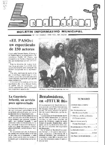 'Benalmádena :  boletín informativo municipal' - Número 14 - 1986 marzo 1
