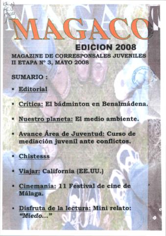 'Magaco  : magazín de corresponsales juveniles' - Etapa 2 Número 3 - 2008 mayo 1