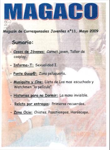 'Magaco  : magazín de corresponsales juveniles' - Número 11 - 2009 mayo 1