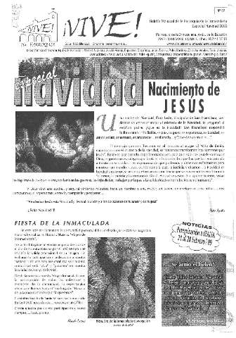 '¡Vive! tu parroquia :  boletín mensual de la Parroquia de la Inmaculada' - Número 7 - 2008 diciembre