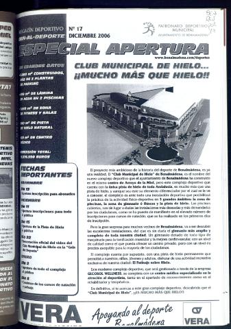 'BEN-AL-DEPORTE  : magazín deportivo / Patronato Deportivo Municipal' - Número 17 - 2006 diciembre 1